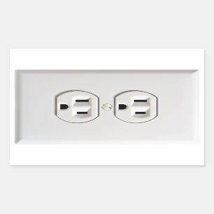 Pegatina Rectangular Salida eléctrica falsa