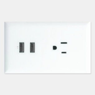 Pegatina Rectangular Salida USB falsa