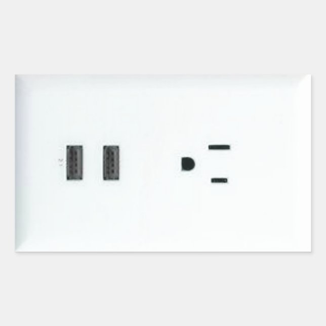 Pegatina Rectangular Salida USB falsa (Anverso)