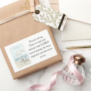 Pegatina Rectangular Salmo 118:24 Este es el día de la playa