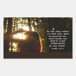 Pegatina Rectangular Salmo 138:3 Me contestaste y me hiciste NEGAR