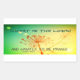 Pegatina Rectangular Salmo 145:3 Muy elogiado, Biblia Verse