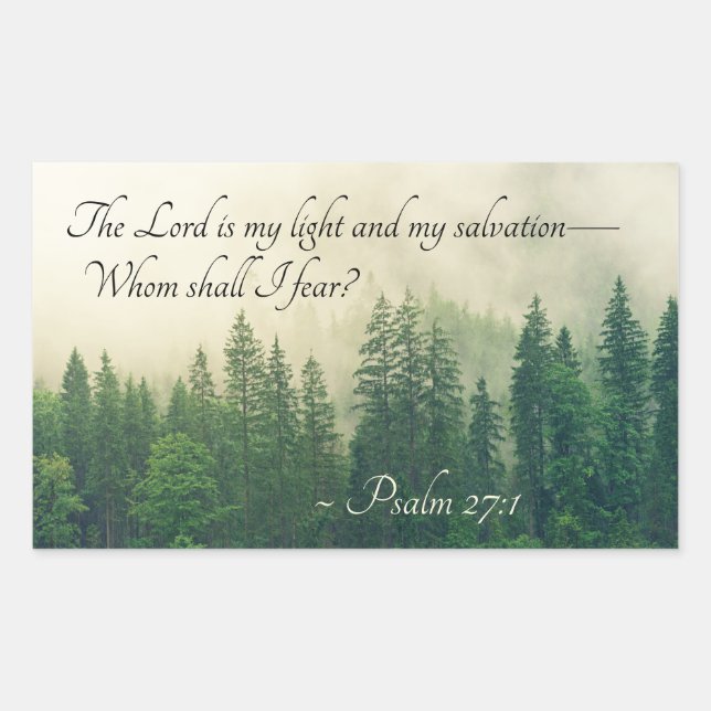 Pegatina Rectangular Salmo 27:1 El Señor es mi luz y mi salvación. (Anverso)