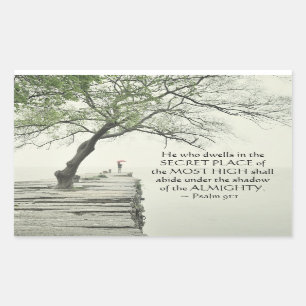 Pegatina Rectangular Salmo 91:1 El que vive en el lugar SECRETO