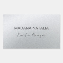 Pegatina Rectangular Salón de belleza plateado del glamur