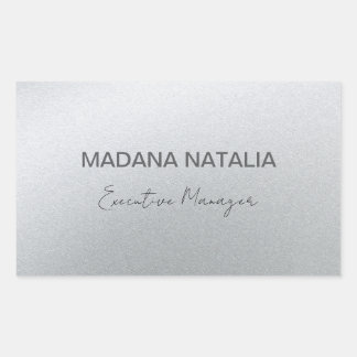 Pegatina Rectangular Salón de belleza plateado del glamur
