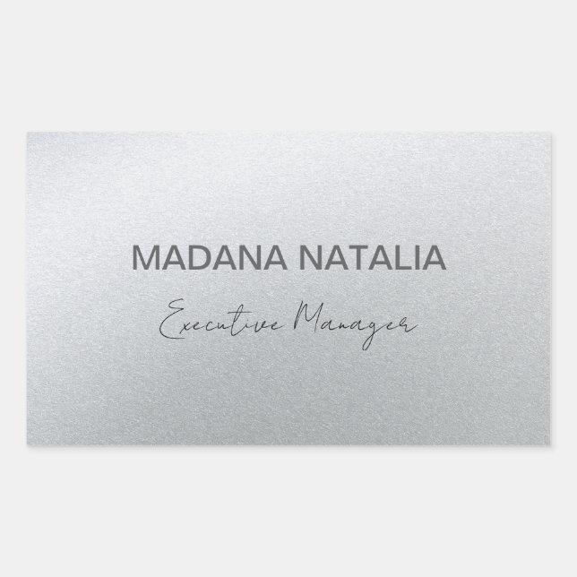 Pegatina Rectangular Salón de belleza plateado del glamur (Anverso)