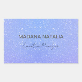 Pegatina Rectangular Salón de belleza purpurina Ombre