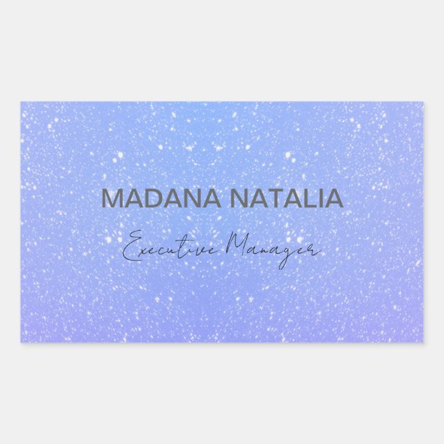 Pegatina Rectangular Salón de belleza purpurina Ombre (Anverso)