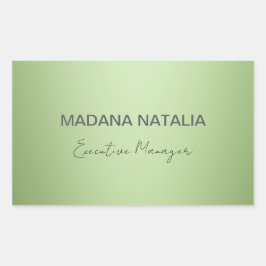 Pegatina Rectangular Salón De Belleza Verde De Lujo