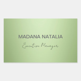 Pegatina Rectangular Salón De Belleza Verde De Lujo