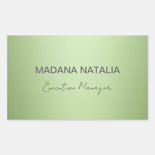 Pegatina Rectangular Salón De Belleza Verde De Lujo (Anverso)