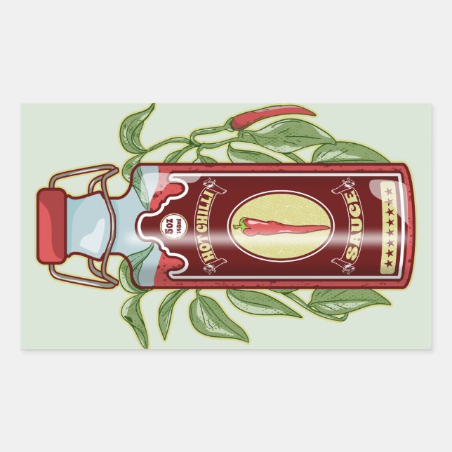 Pegatina Rectangular Salsa picante (Anverso)