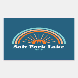 Pegatina Rectangular Salt Fork Lake Ohio Rainbow