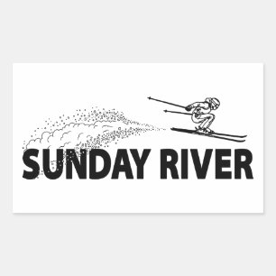 Pegatina Rectangular Saltador de esquí de Sunday River Maine
