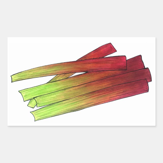 Pegatina Rectangular Saltos de ruibarbo culinarios Vegetales Gastronomí (Anverso)