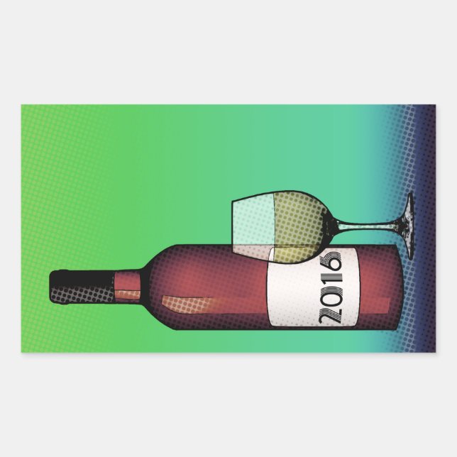 Pegatina Rectangular ¡Salud 2016! (Anverso)