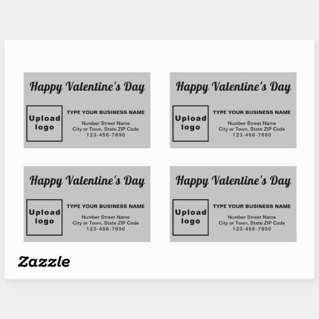 Pegatina Rectangular Saludo de Business Valentine en gris (Hoja)