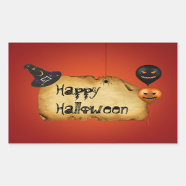 Pegatina Rectangular Saludo del viejo pergamino de Halloween
