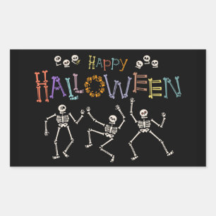 Pegatina Rectangular Saludos de Halloween