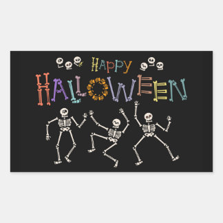Pegatina Rectangular Saludos de Halloween