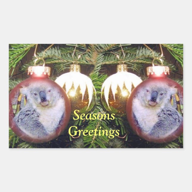 Pegatina Rectangular Saludos de las estaciones #5_ (Anverso)