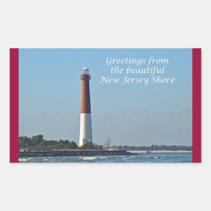 Pegatina Rectangular Saludos desde Nueva Jersey - Barnegat Light