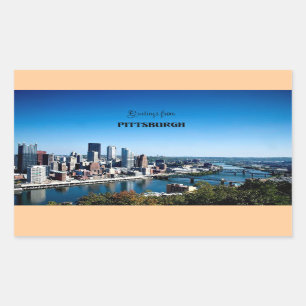 Pegatina Rectangular Saludos desde Pittsburgh