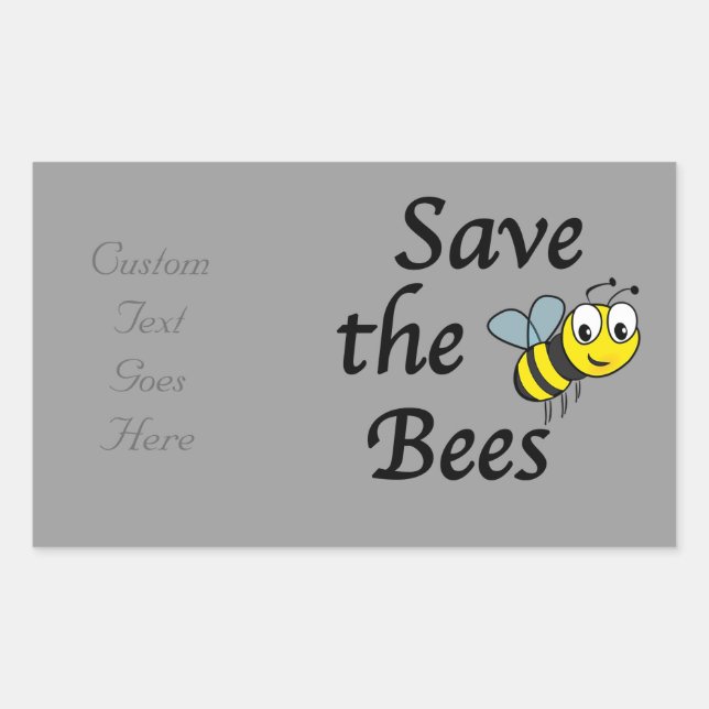 Pegatina Rectangular Salvar a las abejas (Anverso)