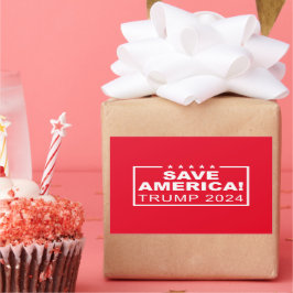 Pegatina Rectangular Salven a Estados Unidos Trump 2024