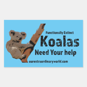 Pegatina Rectangular Salven a los Koalas