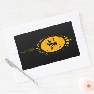 Pegatina Rectangular Samhain Blessings, bruja