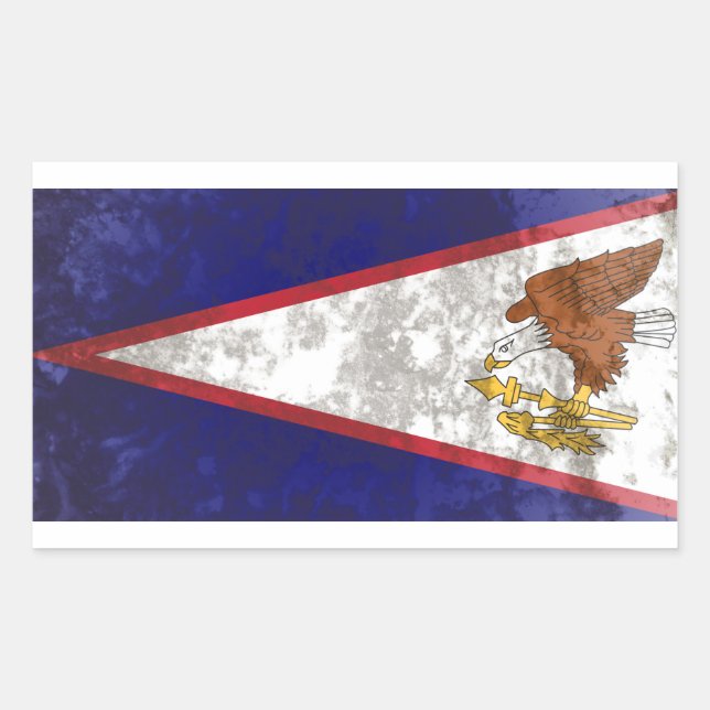Pegatina Rectangular Samoa Americana (Anverso)