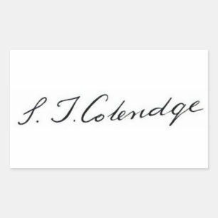 Pegatina Rectangular Samuel Taylor Coleridge firma