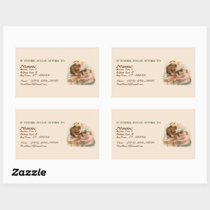 Pegatina Rectangular San Antonio de Padua, Buscador de Cosas Perdidas (