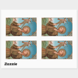 Pegatina Rectangular San Francisco de Asís, Pater Seraphicus (SAU 040)