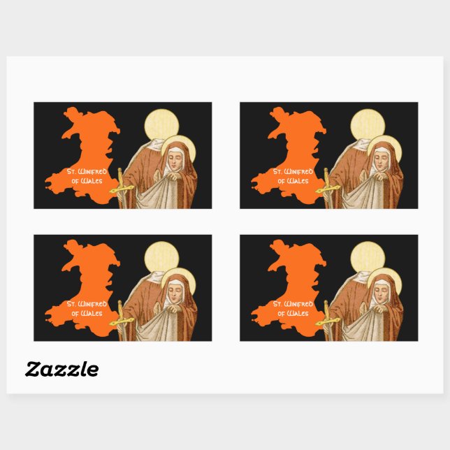 Pegatina Rectangular San Vicente de Gales (P 002) (Hoja)