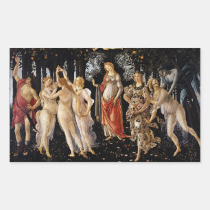 Pegatina Rectangular Sandro Botticelli - La Primavera