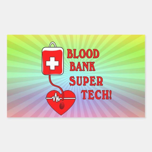 PEGATINA RECTANGULAR SANGRE BANK SUPER TECH (Anverso)