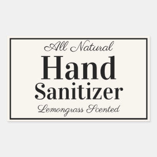 Pegatina Rectangular Sanitizer de mano casera personalizado simple y el