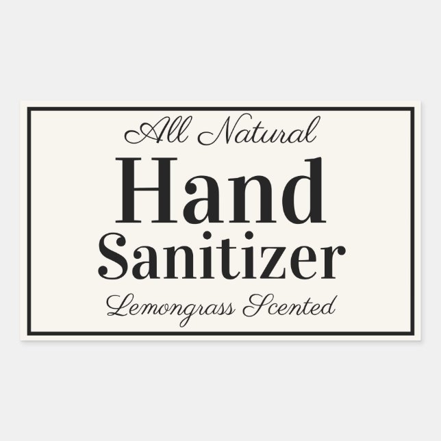 Pegatina Rectangular Sanitizer de mano casera personalizado simple y el (Anverso)