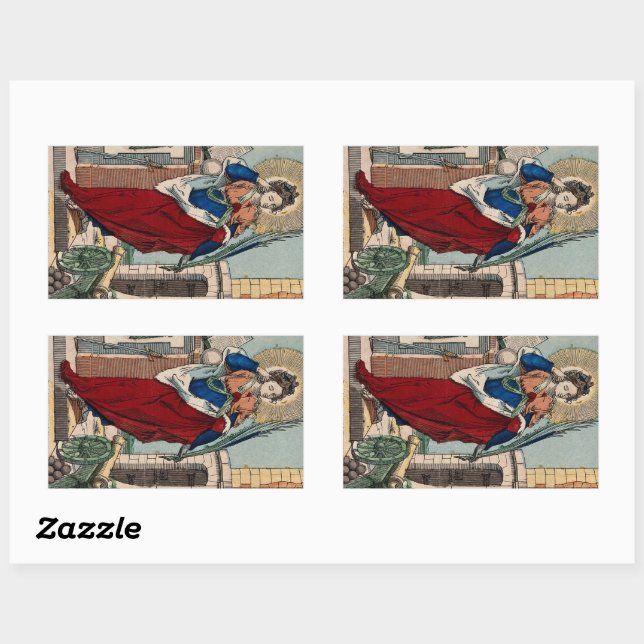 Pegatina Rectangular Santa Bárbara con Artillería (M 007) (Hoja)