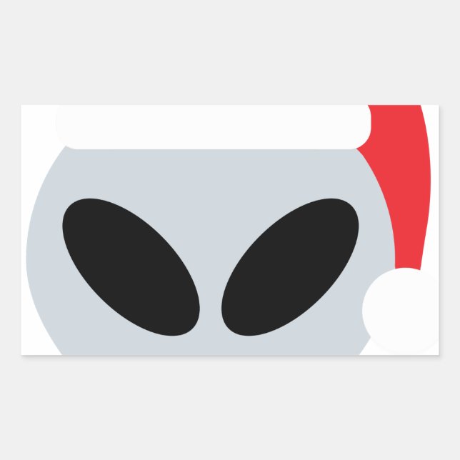 Pegatina Rectangular santa claus alien emoji (Anverso)