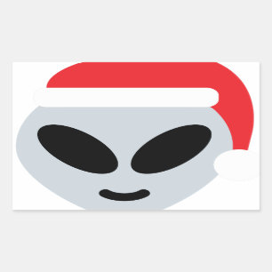 Pegatina Rectangular santa claus alien emoji