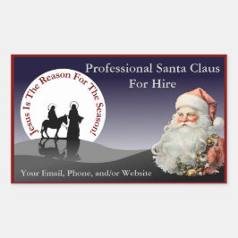 Pegatina Rectangular Santa Claus Business Card Stickers