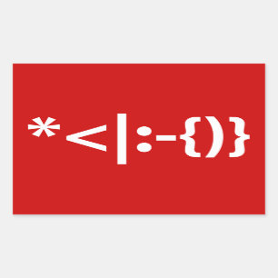 Pegatina Rectangular Santa Claus con Emoticon Navidades barbas