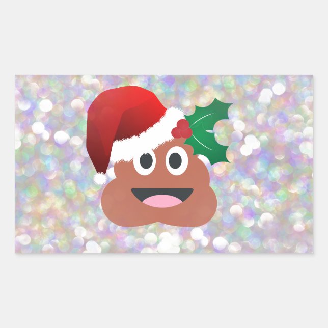 Pegatina Rectangular santa claus emoji (Anverso)