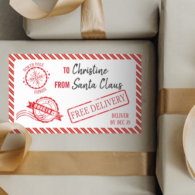 Pegatina Rectangular Santa Claus Regalo Polo Norte Entrega de Navidad (Subido por el creador)