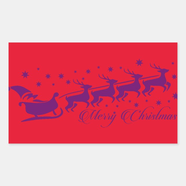 Pegatina Rectangular Santa Clous (Anverso)