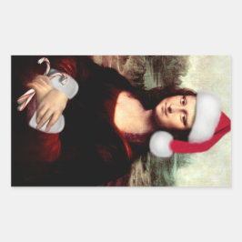 Pegatina Rectangular Santa Hat, Navidades de Mona Lisa